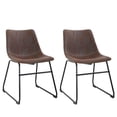 thumbnail image 1 of FDW 30" Set Of 2 Leather Barstools With Backs Leather,Brown, 1 of 7