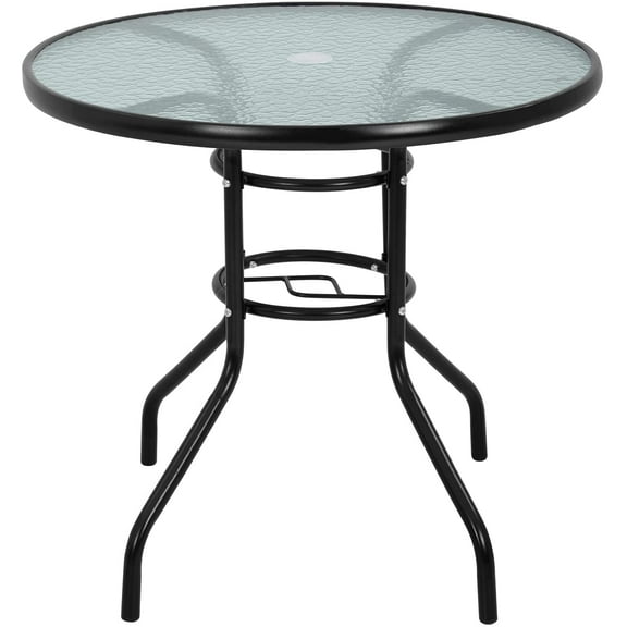 FDW 32" Steel Easy To Assemble Outdoor Dining Table, Black