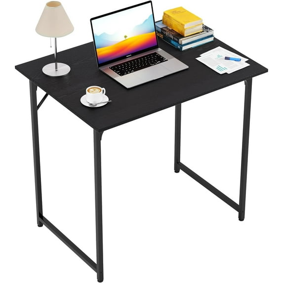 FDW 32 inch Metal Frame Computer Desk, Modern Style, Perfect for Students and Adults (Black)