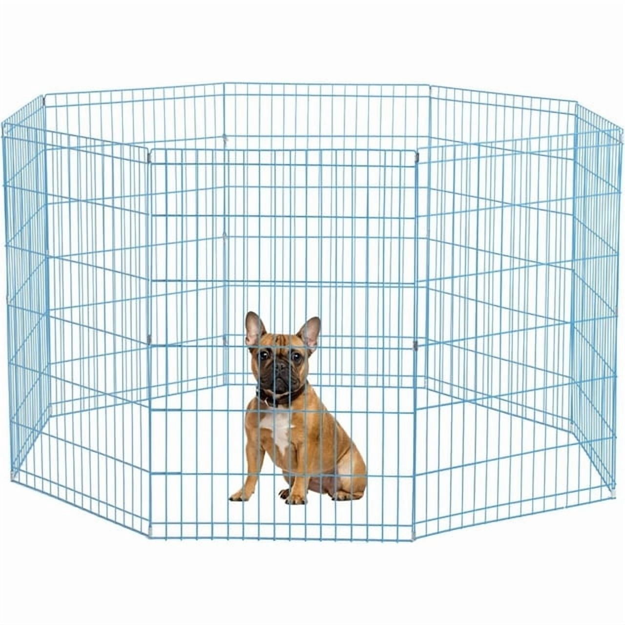 FDW 36 inch Dog Pen Playpen Puppy Pet Playpen 8 Panel Metal Portable Folding Animal Dog Fence,Blue