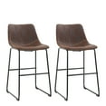 thumbnail image 1 of FDW 37" Set Of 2 Leather Barstools With Backs Leather,Brown, 1 of 7