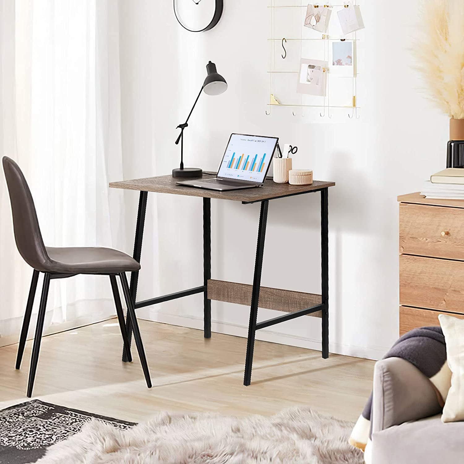 Mainstays Side Storage Desk White Desks For Small Spaces, , 53 OFF