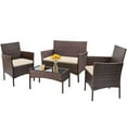 thumbnail image 1 of BestOffice Outdoor Patio Furniture Sets 4 Pieces Rattan Chair Wicker Sofa with Coffee Table,Brown, 1 of 7