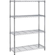 FDW 4 Tier Wire Shelving Unit Wire Shelf Storage Shelves Metal Organizer Rack Adjustable Heavy Duty for Restaurant Bathroom Kitchen 54"x36"x14",Chrome