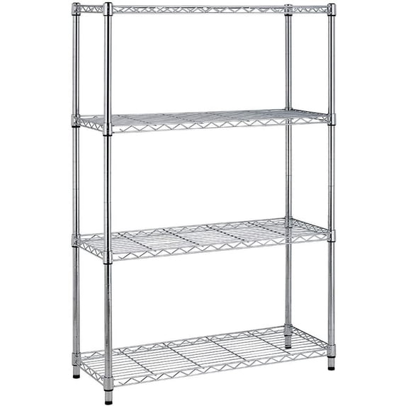 FDW 4 Tier Wire Shelving Unit Wire Shelf Storage Shelves Metal Organizer Rack Adjustable Heavy Duty for Restaurant Bathroom Kitchen 54"x36"x14",Chrome