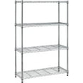 thumbnail image 1 of FDW 4 Tier Wire Shelving Unit Wire Shelf Storage Shelves Metal Organizer Rack Adjustable Heavy Duty for Restaurant Bathroom Kitchen 54"x36"x14",Chrome, 1 of 7
