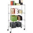 thumbnail image 1 of FDW 4-Tier Wire Storage Rack Adjustable NSF Heavy Duty Unit on 3” Wheel Casters Commercial 36L x 14W x 62H,Chrome, 1 of 7