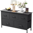 thumbnail image 1 of FDW 5 Fabric Drawers Dresser for Bedroom,Chest Organizer Units with Steel,Black, 1 of 7