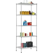 FDW 5 Tier Heavy Duty 24"W x 14"D x 60"H Metal Wire Shelves Capacity 750lb,Chrome