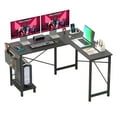 thumbnail image 1 of FDW 50 Inch L-Shaped Desk,With Side Storage Bag & CPU Stand,Black, 1 of 8