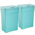 thumbnail image 1 of BestOffice 13 gallon Automatic Plastic Trash Can with Lid, Touch Free with Motion Sensor for Indoor Use, 2 Pack(Blue), 1 of 7