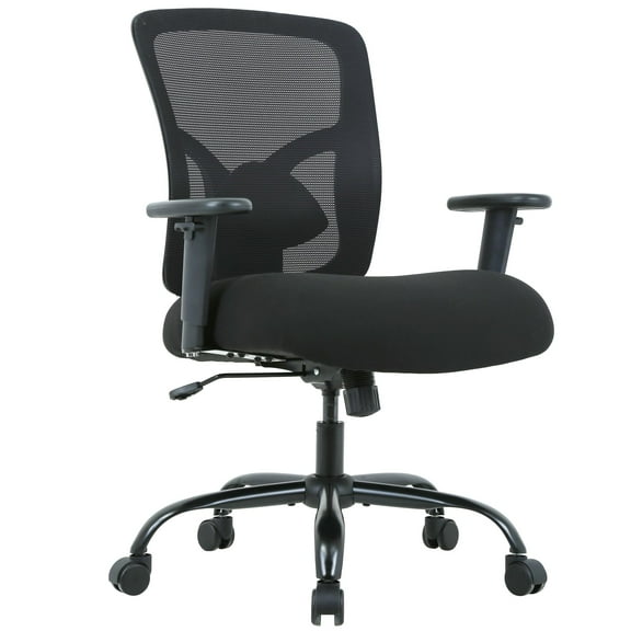 FDW 500lb Big & Tall Office Chair - Ergonomic w/Lumbar Support & Wide Seat for Home Office (Black)