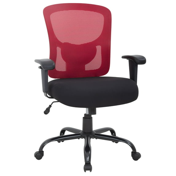 FDW 500lb Big & Tall Office Chair - Ergonomic w/Lumbar Support & Wide Seat for Home Office (Red)