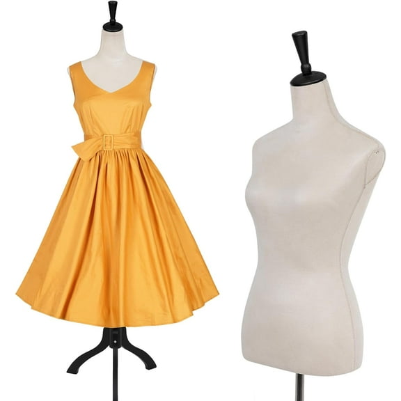 FDW 59-67 inch Female Mannequin with wooden base, Perfect for Display(Beige)