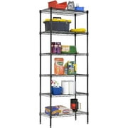 FDW 6-Tier Adjustable Wire Shelving,with One 6-Tier Shelf or Two 3-Tier Shelf(Black, 13" D x 23" W x 59" H)