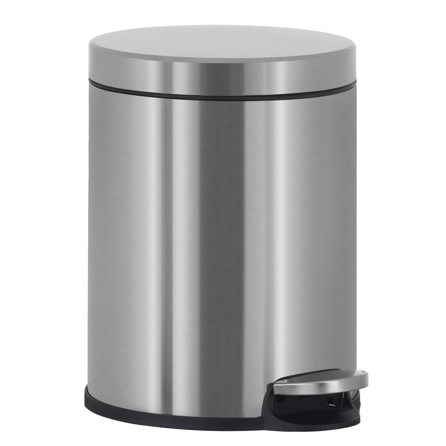 FDW 6L/1.6Gallon Round Portable Pedal Garbage Can with Lid,Stainless