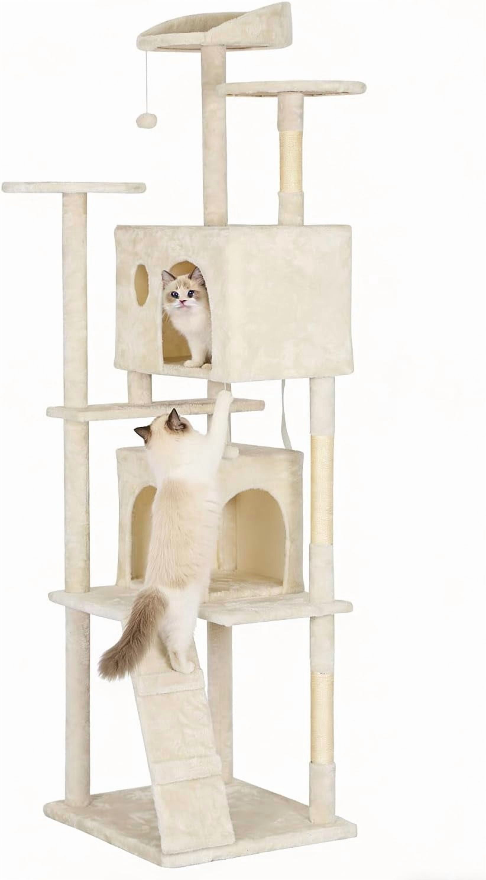 FDW 70 Inch Green Cat Tree Tower, Cat Condo with Scratching Posts & Toys for Indoor Active Cats