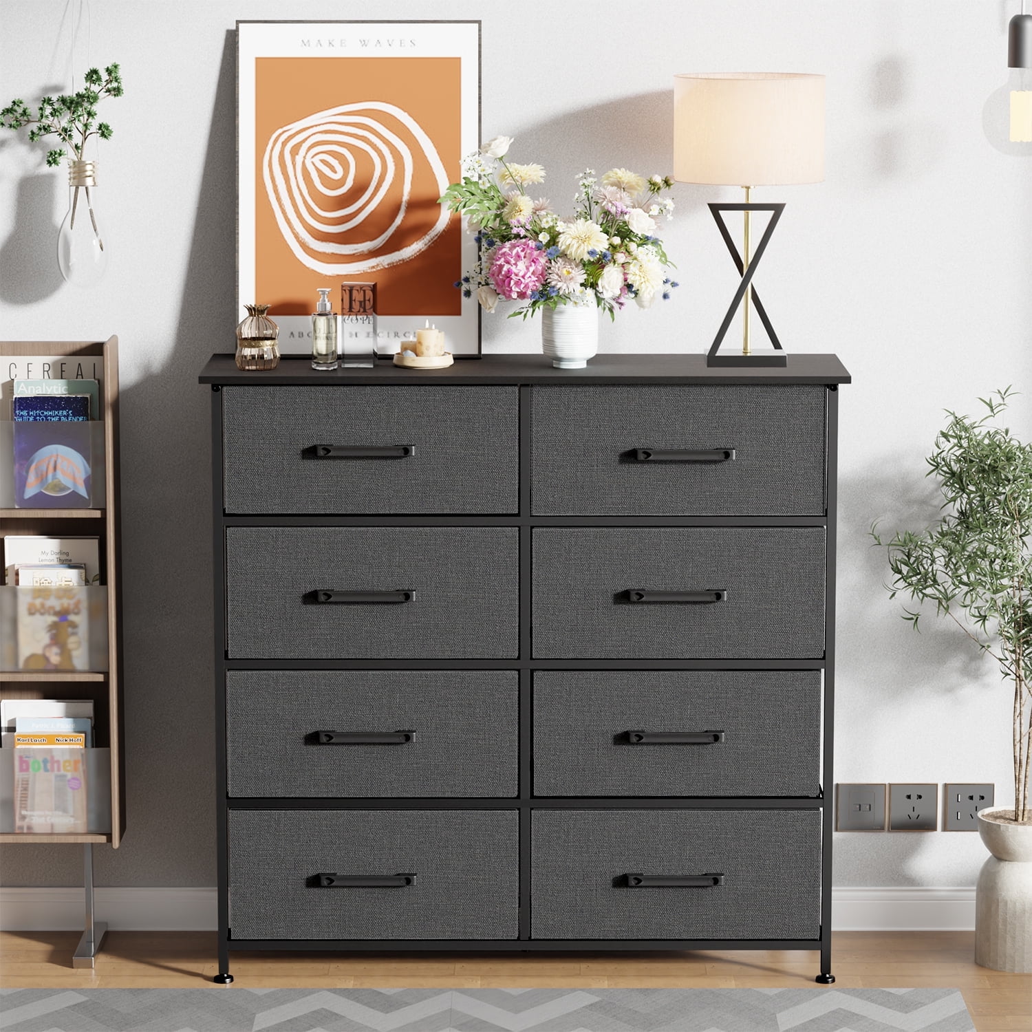 8 drawer grey dresser WONDER COMFORT Stylish Gray 11.8 in. Wide Chest of Drawers for Bedroom, Tall Chest Organizer Tower with Wooden Top GULLABERG 8 drawer chest 8-Drawer Modern Fluted Grey Dresser,