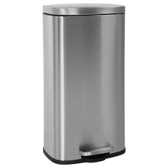 FDW 8 Gallon Stainless Steel Step Kitchen Trash Can with Lid, Fingerprint-Proof for Indoor(Silver)