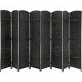 thumbnail image 1 of FDW 8 Panel Folding Privacy Room Divider Screen, 70" Tall, Black, 1 of 8