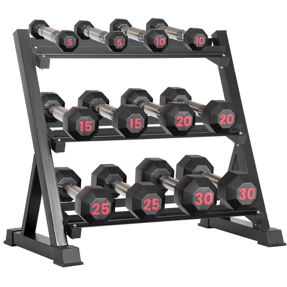 FDW Adjustable 3 Tier Weight Rack, Black, 35.27 lbs