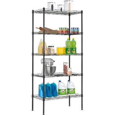 FDW Adjustable Storage Shelves Metal Storage Shelf(Black, 21.5L x 11.6W x 47.6H) 750 pounds