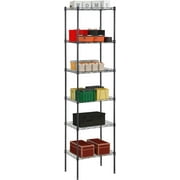 FDW Adjustable Storage Shelves Metal Storage Shelf fo adults(Black, 16.7L×11.8W×63.6H)