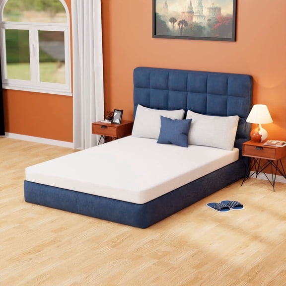 PayLessHere 5 Inch Full Green Tea Memory Foam Mattress,White