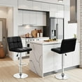 thumbnail image 1 of FDW Bar Stool with Swivel & Adjustable Height, Black, Set of 2, 1 of 8
