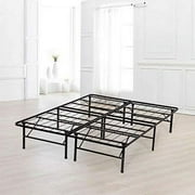 FDW Bed Frame Full Metal Base Mattress Foundation Heavy Duty Steel Replaces Box Spring,Black