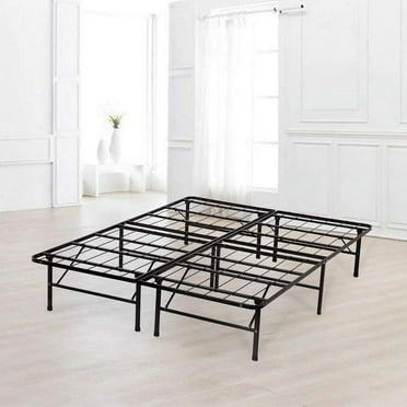 FDW Bed Frame King Metal Base Mattress Foundation Heavy Duty Steel Replaces Box Spring,Black