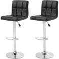 thumbnail image 1 of FDW Black Swivel Bar Stools PU Leather Padded with Back Height Adjustable Counter Stool Barstools Dining Chair,Set Of 2, 1 of 7