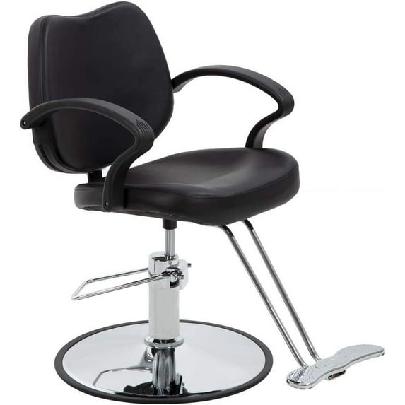 FDW Classic Hydraulic Barber Chair, for Salon Beauty Spa Haircutting Hair Styling, Barber Shop Equipment, Heavy Duty Frame (Black)