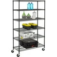 thumbnail image 1 of FDW Commercial 6 Tier Shelf Adjustable Steel Wire Metal Shelving Rack,18 x 48 x 72,Black, 1 of 6