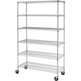 thumbnail image 1 of FDW Commercial 6 Tier Shelf Adjustable Steel Wire Metal Shelving Rack,18 x 48 x 72,Chrome, 1 of 8