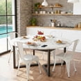 thumbnail image 1 of FDW | Set of 4 Metal Dining Chairs | White | Stackable Tolix Side Chairs with Backrest | Scratch-Resistant | Non-Slip Feet | Indoor/Outdoor Use | 330 lbs Capacity | Ideal for Kitchen & Restaurant, 1 of 8