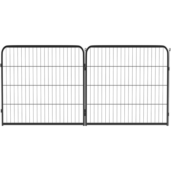 FDW Dog Playpen Dog Pen Dog Kennel 2 Panels 32 Inch Height Indoor Outdoor Folding Metal Portable Puppy Exercise Pen Heavy Duty Dog Fence for Yard Camping,Black