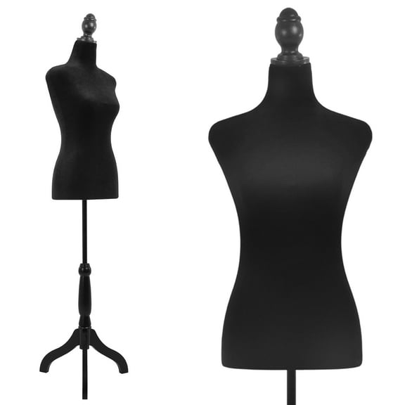 FDW Dress Form Sewing Mannequin - 50-63" Adjustable w/Wooden Tripod Stand，Black