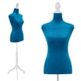 thumbnail image 1 of FDW Dress Form Sewing Mannequin - 50-63" Adjustable w/Wooden Tripod Stand，Blue, 1 of 7