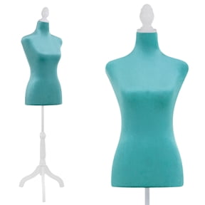 FDW Women's Adjustable Dress Form Mannequin, 50-63 Inches, Fabric Cover, Heavy-Duty Tripod Stand, Green