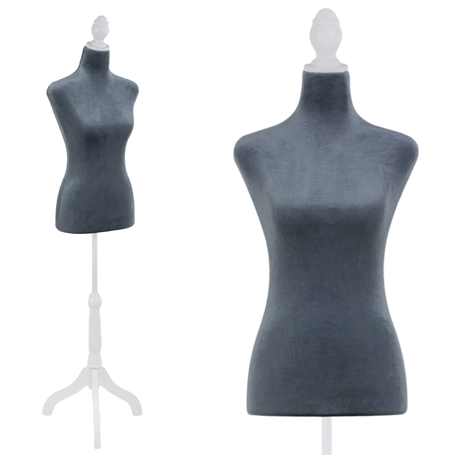 FDW Dress Form Sewing Mannequin - 50-63" Adjustable w/Wooden Tripod Stand，Grey