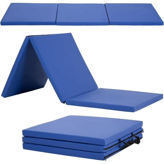 FDW Gymnastics Mat Gym Mat Tumbling Mat 6 Ft. Lightweight Folding Gymnastic Three Fold Tumbling Pad Gym Equipment Fitness Mat Yoga Exercise Home Gym Mats Stretching Yoga Mat