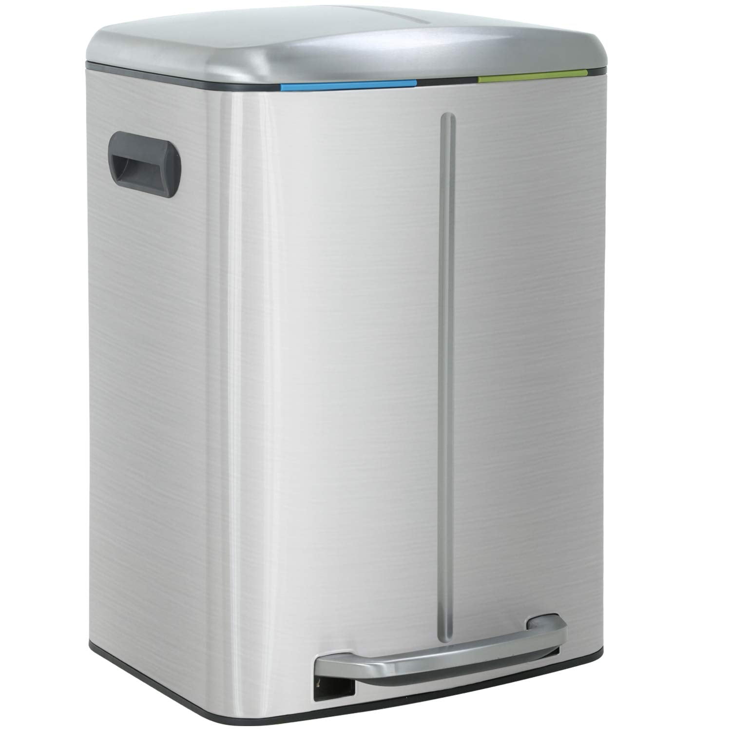FDW Kitchen Stainless Steel Trash Can  with Lid for Office Bedroom Bathroom10 Gallon/ 40L
