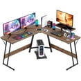 thumbnail image 1 of FDW L Shaped Desk Corner Gaming Desk with Large Desktop Studying Working Desk, Brown, 1 of 7
