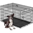 thumbnail image 1 of FDW Large Dog Crate 42 Inch Dog Cage Foldable Metal Kennel with Leakproof Tray Foldable Design Indoor Outdoor Use for Large Dogs,Black, 1 of 8