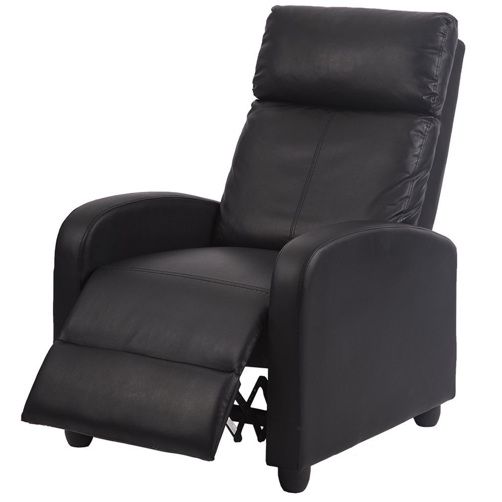 FDW Leather Recliner Black Walmart