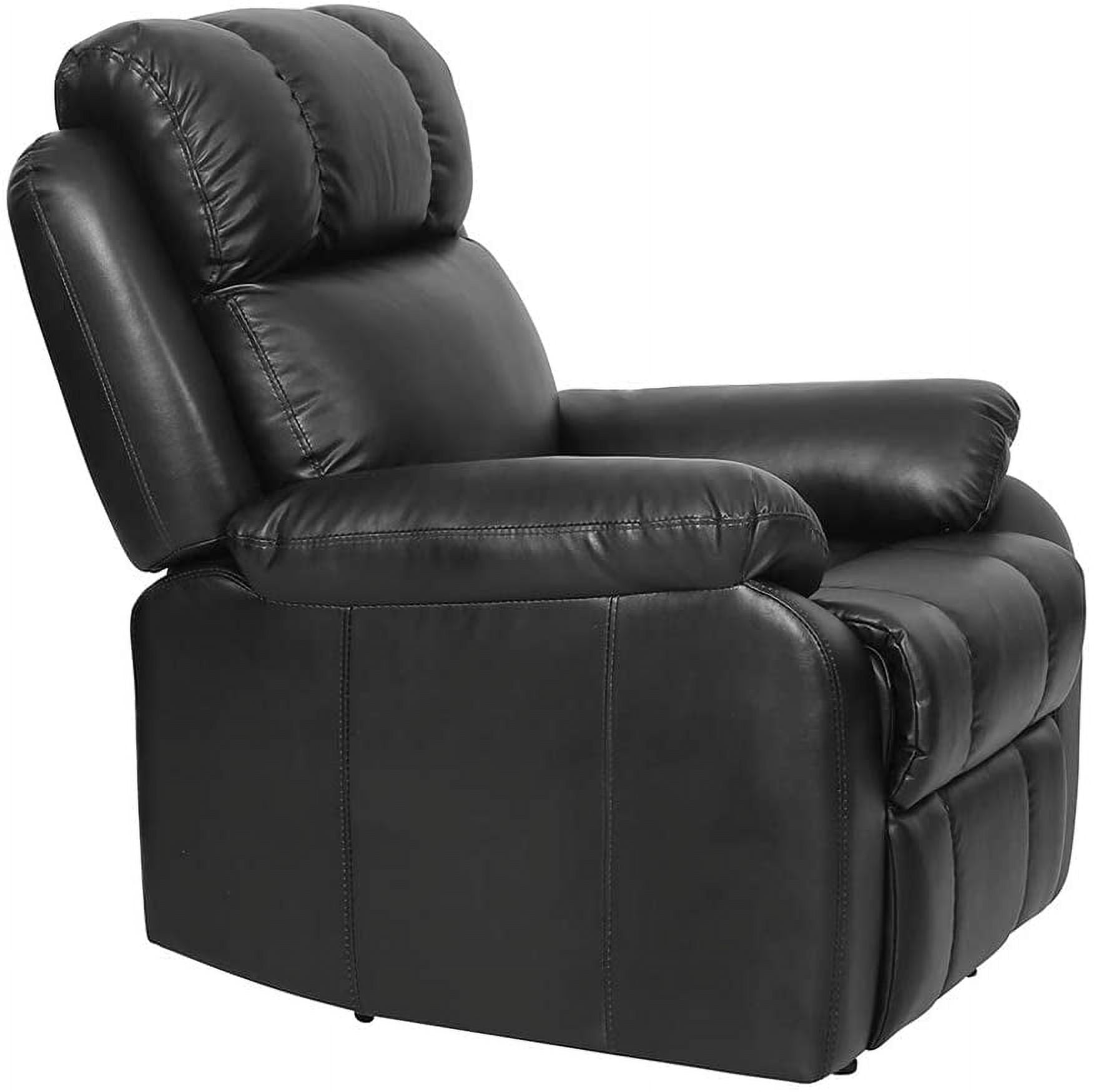 FDW Leather Recliner, Black