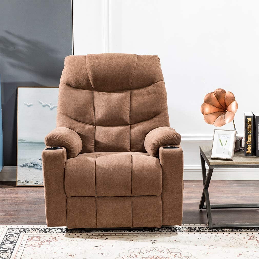 Lay Flat Recliner Lift Chairs with Airbag Lumbar Support and Heat, Massage Recliner  Chair, Electric Recliner Chair with 2 Side Pocket, 3 Presses Modem, USB and  Type-C Port, Velvet