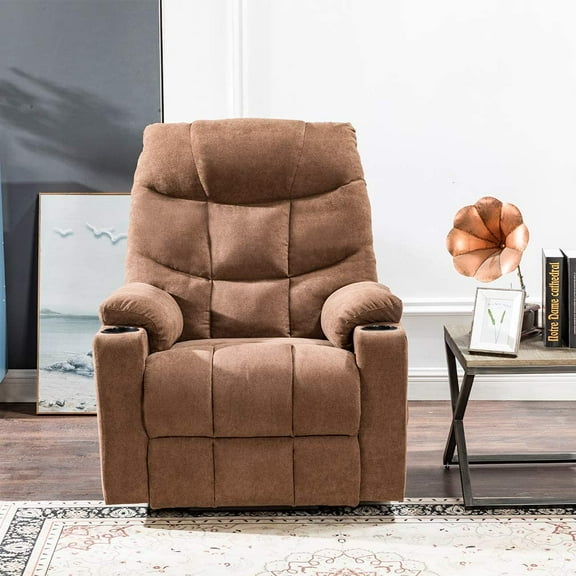 FDW Lift Chair Electric Recliner with Side Pocket and Cup Holders, USB Charge Port&Massage Remote Control for Elderly Massage ChairBrown