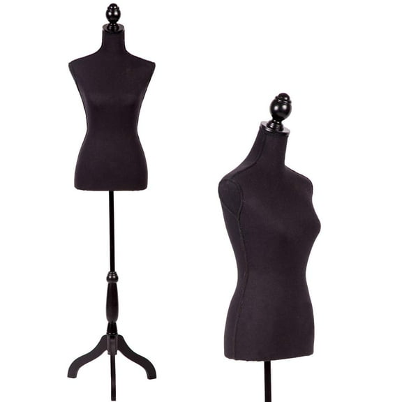 FDW Mannequin Dress Form Female Dress Model Torso 60-67 inches Height Adjustable Tripod Stand Black
